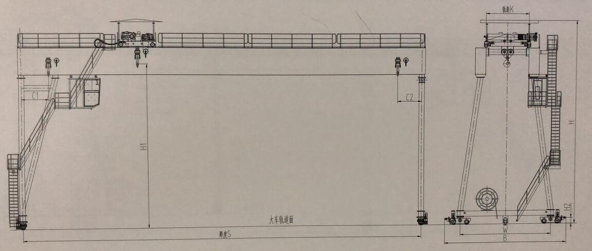 雙主梁門式起重機結構